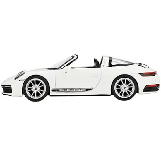 Porsche 911 Targa 4S Convertible White with Black Stripes Limited Ed to 3600 pcs 1/64 Diecast Model Car by True Scale Miniatures image {1}