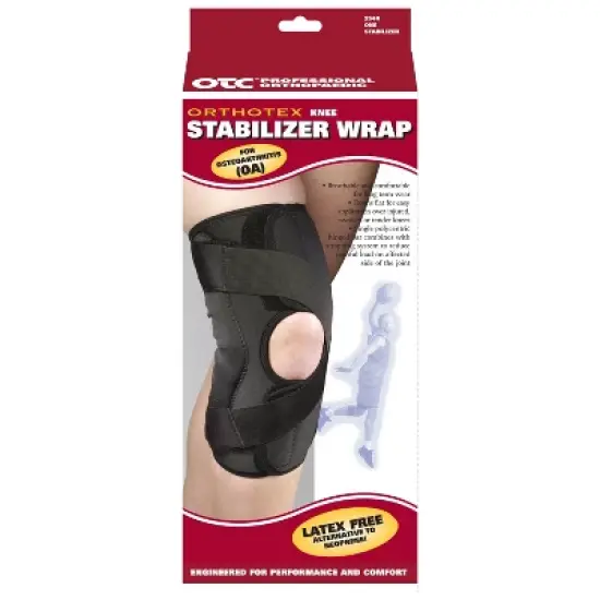 OTC Knee Stabilizer Wrap for Osteoarthritis, Orthotex, Black, Left image {2}