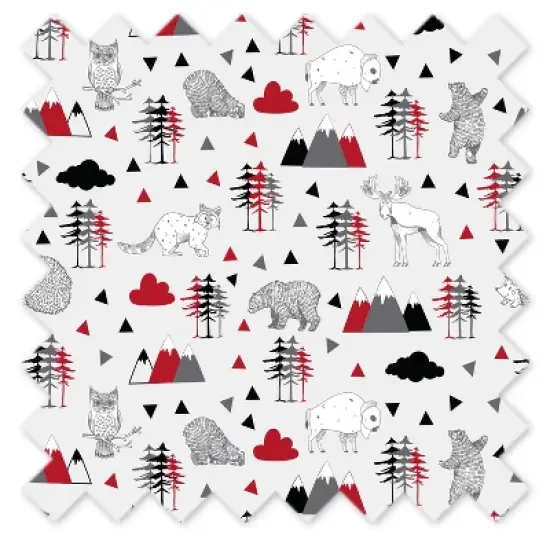 Bacati - Lumberjack Red/Black/Gray Boys Cotton Crib Rail Guard Covers set of 2 image {4}