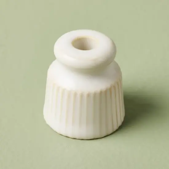 4pc Mini Ceramic Taper Candle Holders Sour Cream - Hearth & Hand&trade; with Magnolia image {2}