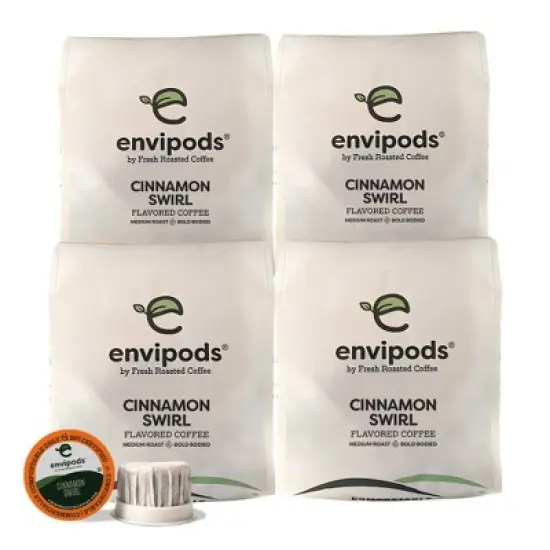 Fresh Roasted Coffee Cinnamon Swirl Flavored Coffee - 48ct compostable envipods image {7}