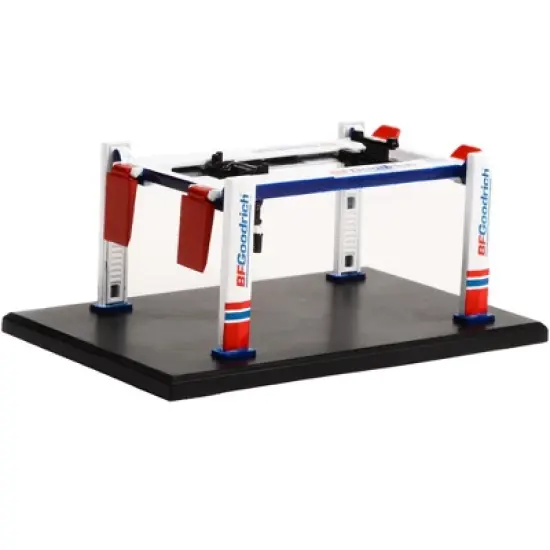 Adjustable Four-Post Lift "BFGoodrich" White & Red "Four-Post Lifts" "Four-Post Lifts" Series 4 1/64 Diecast Model by Greenlight image {1}