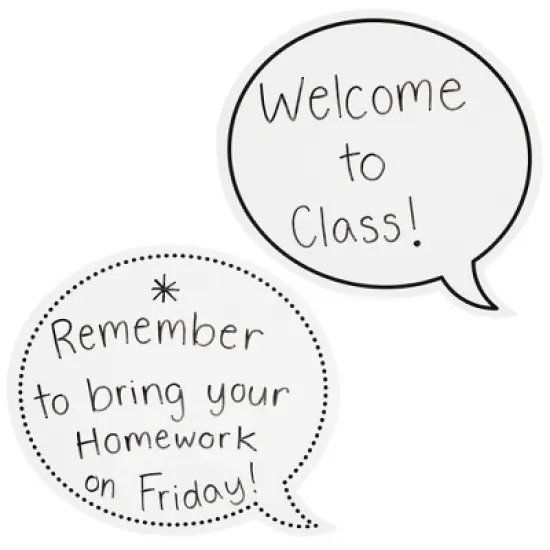 Juvale 48 Pack Dry Erase Speech Bubble Cutouts for Bulletin Boards, Classroom Teaching Supplies, 2 Designs Solid and Dotted Outline, 9 x 8 In image {3}