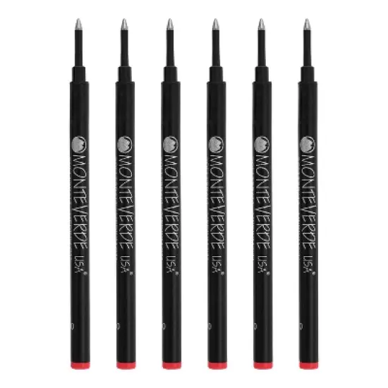Monteverde Medium Rollerball Refill For Most Rollerball Pens 6/Pack Red G233RD image {1}