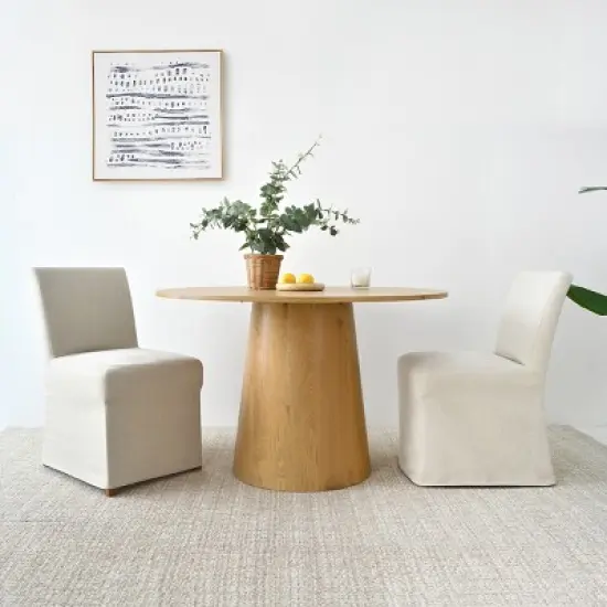 Removable Slipcover Dining Chairs,Armless Accent Chairs with Skirt,Upholstered Parsons Chairs for Living Room or Dining Room-Maison Boucle image {1}