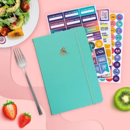 Undated Wellness Planner 6 Months Weekly/Daily 8"x5.5" Turquoise - Clever Fox image {6}