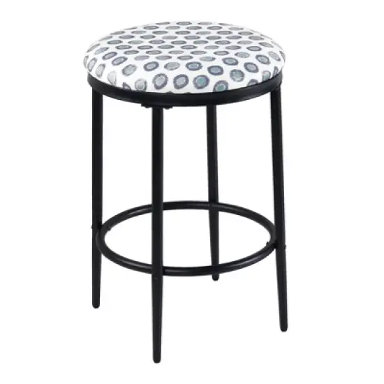 Upholstered Metal Barstool - HomePop image {13}