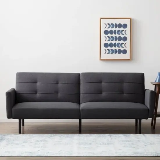 Comfort Collection Futon Sofa Bed with Buttonless Tufting - Lucid image {12}