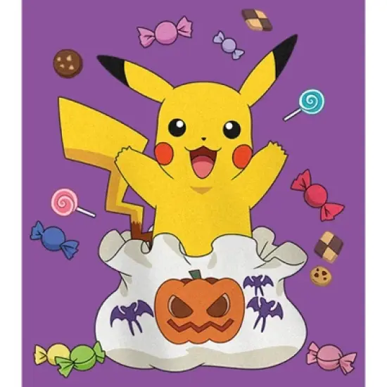 Girl's Pokemon Halloween Pikachu Bag of Candy T-Shirt image {1}