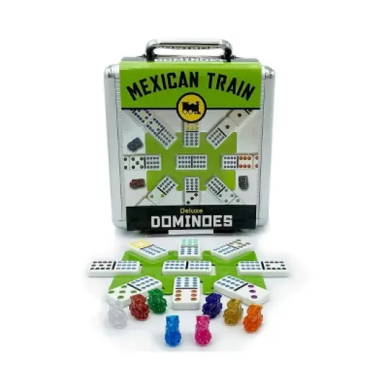 Mexican Train Deluxe Dominoes Board Game: University Games, Problem Solving, 1-8 Players, Includes Storage Case & Scoring Pads image {1}