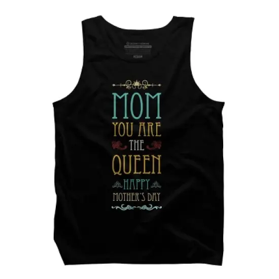 Men's Design By Humans Mother's Day Mom Queen By tmsarts Tank Top image {2}