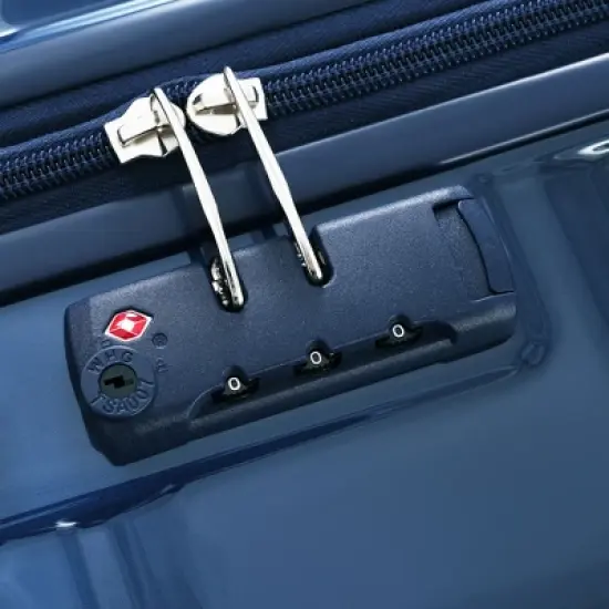 Wooakway 3-Piece 20" Pink Carry On Luggage Set with USB Port ABS PC Hard Shell Spinner Wheels Airline Approved image {5}