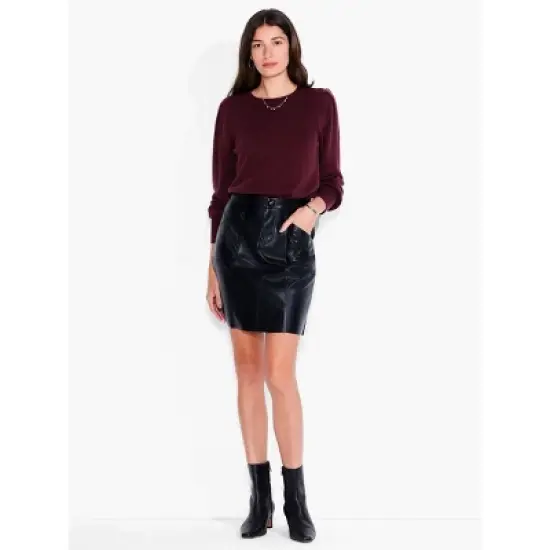 NIC + ZOE Faux Leather Slim Skirt image {8}