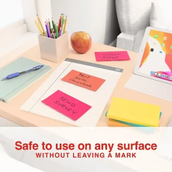 Staples Stickies Standard Notes 3" x 5" Assorted 100 Sh/Pd 12 Pd/Pk S-35BR12 image {2}