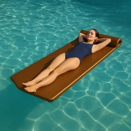 California Sun Luxury Vinyl-Dipped Pool Float with Built-in Pillow &ndash; Soft Closed-Cell Foam Lounger for Adults, Unsinkable Water Mat image {13}