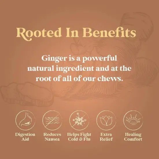 Chimes Ginger Chews Original Flavor Real Ginger 1.5 Oz. (Pack of 6) image {8}