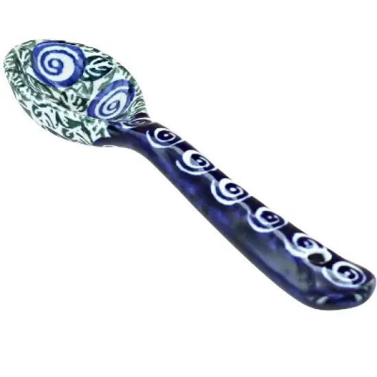 Blue Rose Polish Pottery 1739 Zaklady Sugar Spoon image {6}