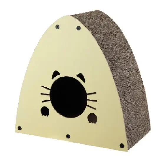 THE LICKER STORE Koko Modern Cardboard Triangle Cat Cave Scratcher with Catnip image {6}