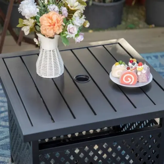 Patio Conversation Set with 360 Wicker Swivel Chairs & Side Table - Captiva Designs image {2}