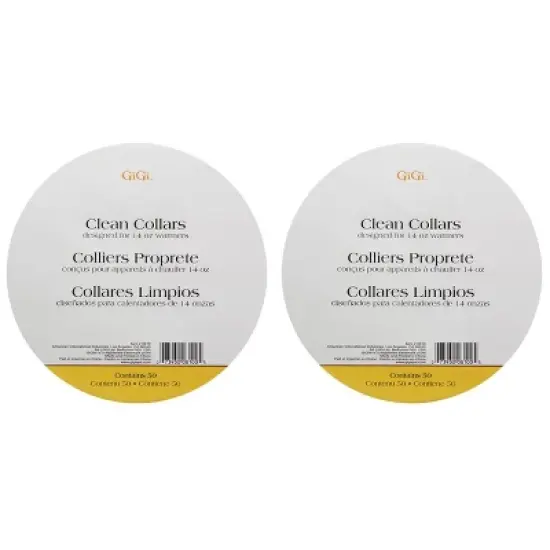 GiGi Wax Warmer Clean Collars - 50 collars for 14 ounce cans (PACK OF 2) image {2}