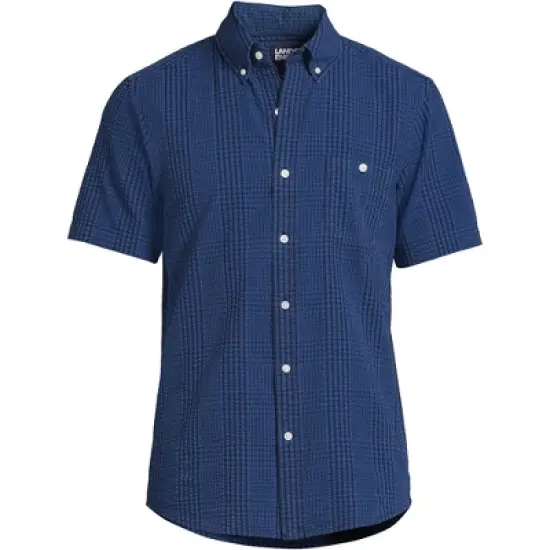 Lands' End Men's Traditional Fit Short Sleeve Seersucker Shirt image {13}