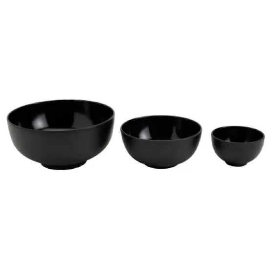 Infuse 4pc Melamine Bowl Set with Lid Black image {4}