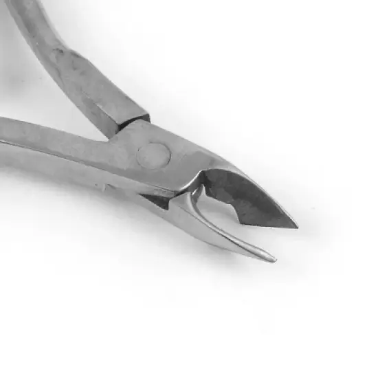 Unique Bargains Metal Beauty Tool Hangnail Pusher Cuticle Nippers Full Jaw Single Spring Silver image {2}