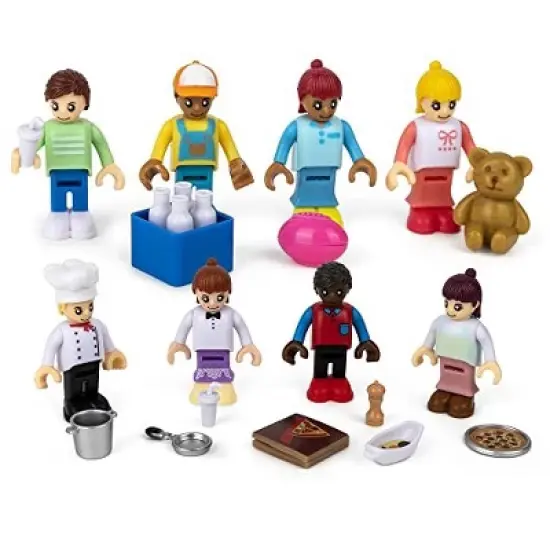 Playkidiz 8 Toy Figures & Playsets, 2 Inch Play Peoples Set. image {1}