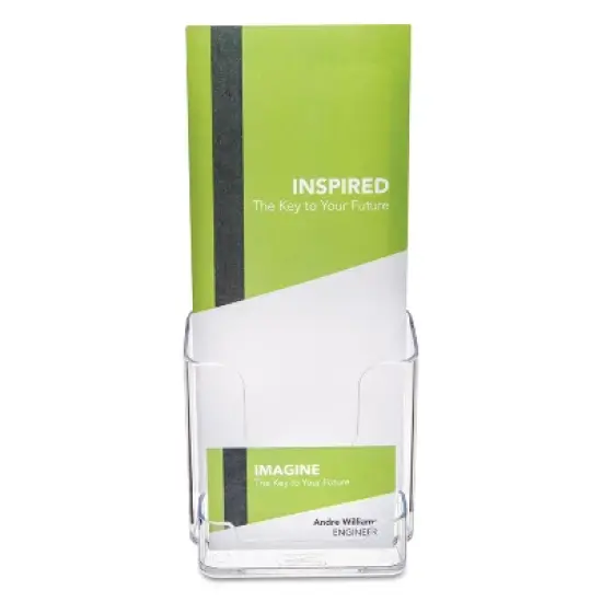 Deflecto DocuHolder for Countertop or Wall Mount Use 4-3/8w x 4-1/8d x 7-3/4h Clear 78601 image {1}