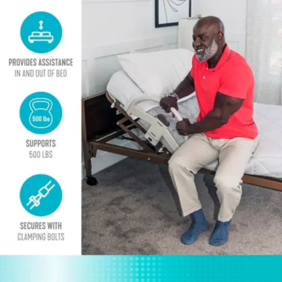 Stander EZ Click Bed Handle for Long-term Care Beds - Set of 2 image {3}