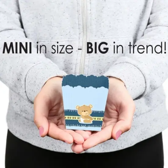 Big Dot of Happiness Boy Baby Teddy Bear - Party Mini Favor Boxes - Baby Shower or Birthday Party Treat Candy Boxes - Set of 12 image {3}
