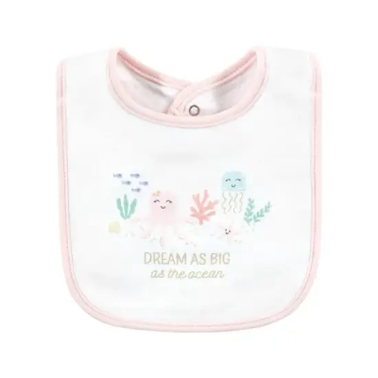 Hudson Baby Infant Girls Cotton Bibs, Turtley Adorable, One Size image {6}