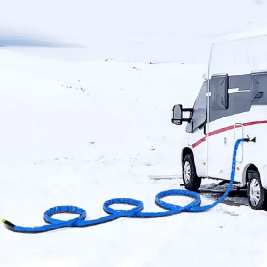 VEVOR 15ft Heated Water Hose for RV, Heated Drinking Water Hose with Corrugated Cover Antifreeze to -45&deg;F, Automatic Self-regulating, 5/8" I.D. Blue image {1}