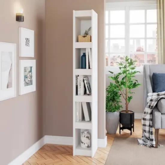 71.65" Parana 5 Shelf Bookcase White - Manhattan Comfort image {1}