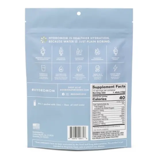 Boobie Hydro Mom Electrolyte Drink Mix - Blue Raspberry - 6.3oz image {1}