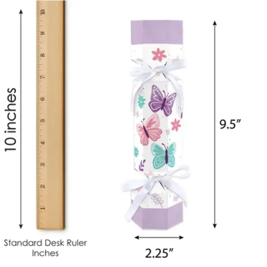 Big Dot of Happiness Beautiful Butterfly - No Snap Floral Baby Shower or Birthday Party Table Favors - DIY Cracker Boxes - Set of 12 image {6}