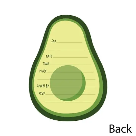 Big Dot of Happiness Hello Avocado - Shaped Fill-in Invitations - Fiesta Party Invitation Cards with Envelopes - Set of 12 image {2}