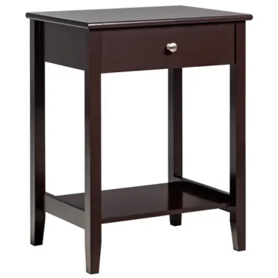 Costway Nightstand End Table Storage Display Bedroom Furniture Drawer Shelf Beside White\Brown\Grey image {9}