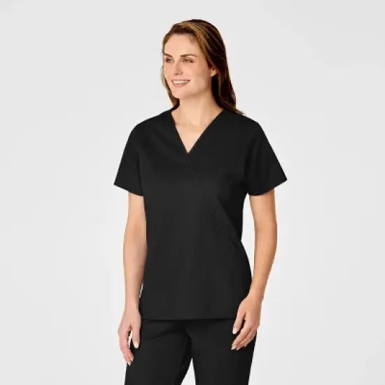 Wink WonderWORK Women's Mock Wrap Scrub Top image {2}