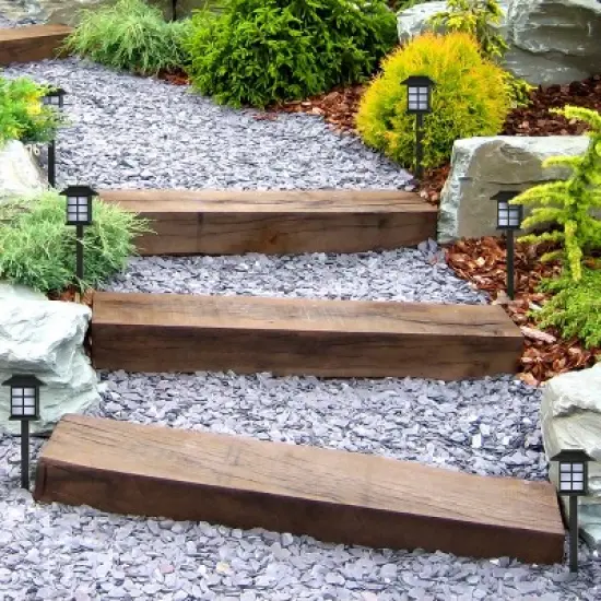 Nature Spring Outdoor Solar LED Garden Lights &ndash; Black, 6 Pieces image {2}