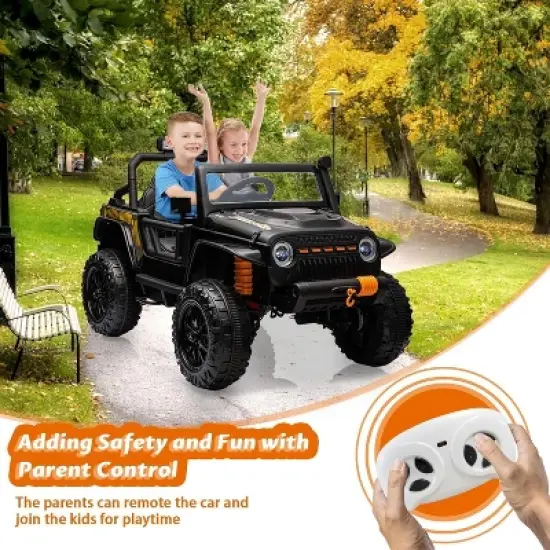 24V 2-Seater Ride-On Truck for Kids with Remote Control, 4x55W Motors, Soft Braking, Suspension, LED Lights image {5}