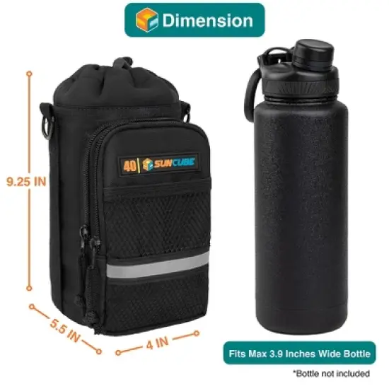 SUN CUBE Water Bottle Holder Strap, Insulated Neoprene Sleeve Bag Carrier, Crossbody Carrying Sling Purse Pouch Pocket Walking Hiking image {3}