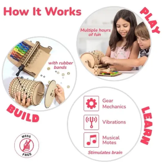 Smartivity Music Machine STEM Toy: Creative Engineering Set for Kids, Includes 237 MDF Pieces for Fine Motor Skills image {2}