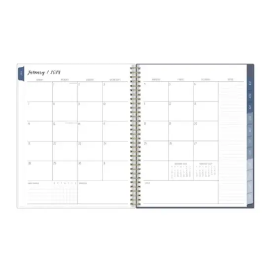 Ivory Paper Co 2024 Planner 11"x8.5" Weekly/Monthly Wirebound Celine Navy image {5}
