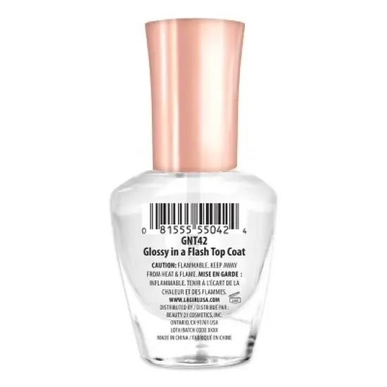 L.A. Girl Glossy in a Flash Quick Dry Top Coat Nail Polish - 0.47 fl oz image {1}