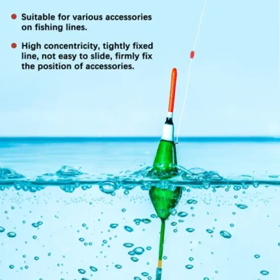 Unique Bargains Silicone High Wear Resistance Elasticity Weather Resistance Fishing Bobber Stops 100 Pcs image {5}