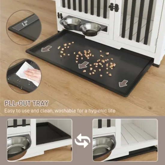 33-Inch Dog Kennel Portable Solid Wood Dog Cage image {4}