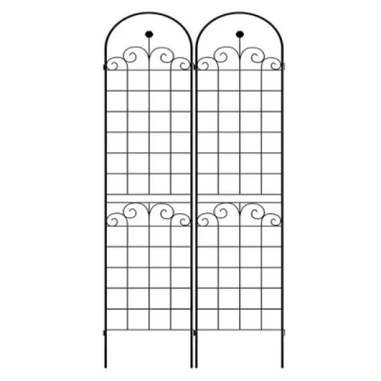 Lirago 2 Pack Metal Garden Trellis Rustproof Climbing Plant Support for Outdoor Flowers Vines Vegetables Black Powder Coated 86.7"H x 19.7"W x 1"D image {11}