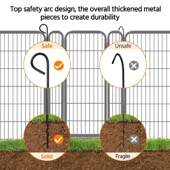 Yaheetech 8 Panels 47.5&Prime; Dog Playpen Panels Steel Dog Cat Exercise Barrier, Black image {7}