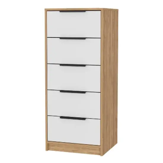NicBex 5 Drawers Dresser for Bedroom,Modern Style Wooden Drawers with Black Handle,Dressers for Kids Room,Living Room,Entry and Hallway image {8}